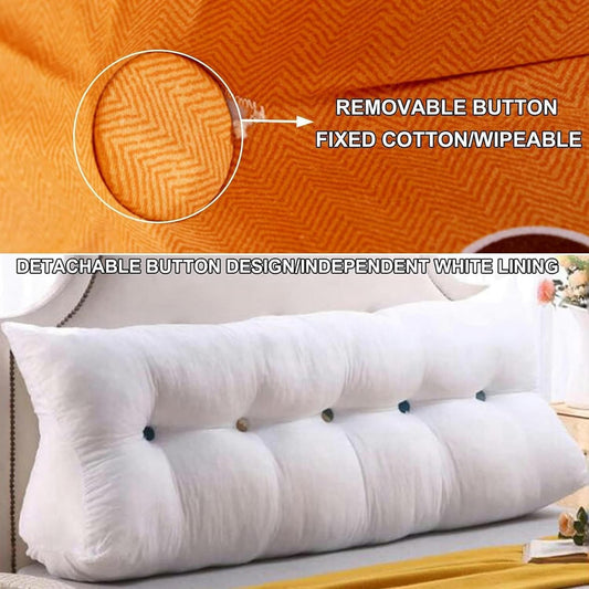 Headboard Pillow, Triangular Cushion Large Bolster Pillow, Bed/Sofa Triangular Reading Pillow, Headboard Back Support Pillows Lumbar Cushion with Pocket & Machine Washable Cover