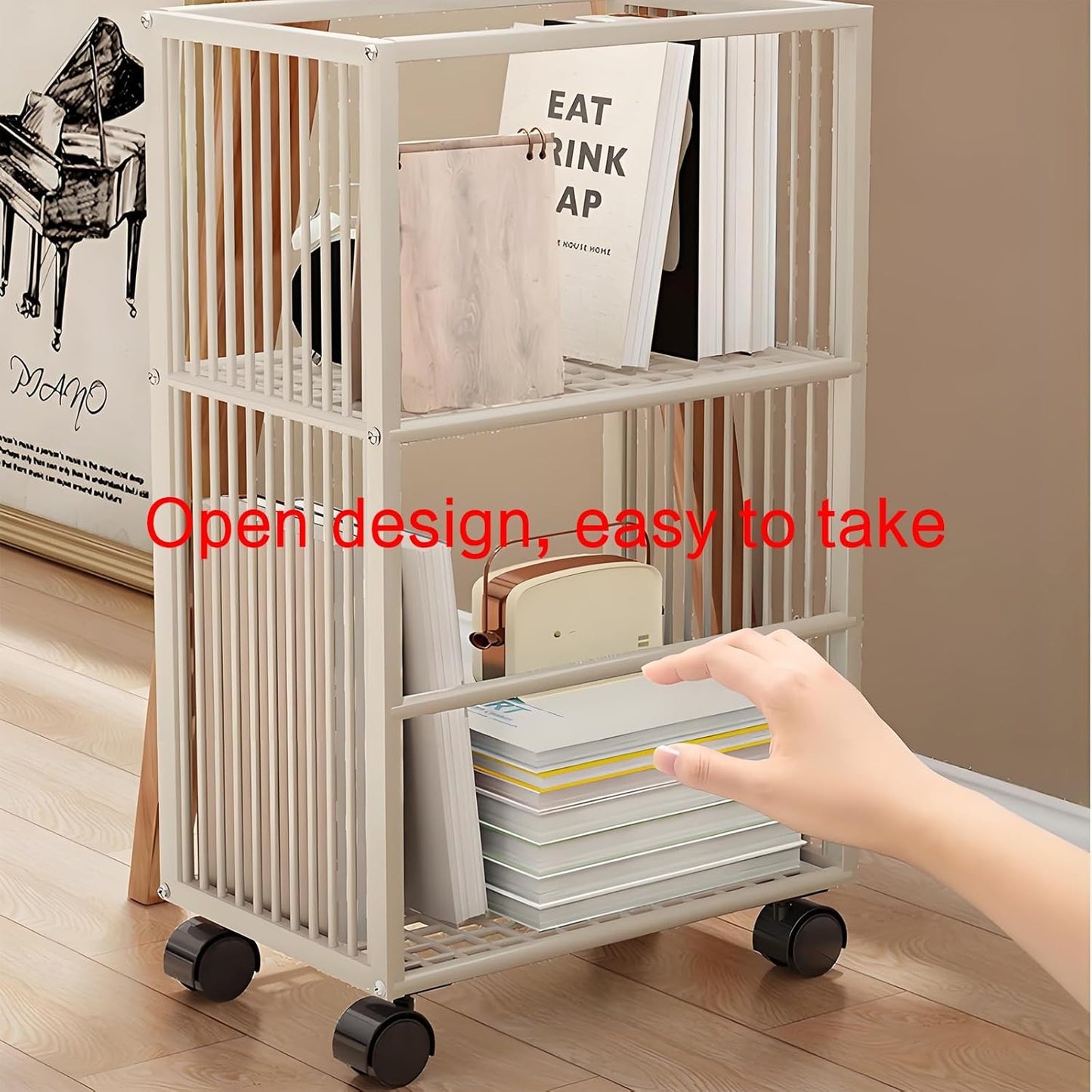 Bookshelf,spinning Bookshelf,metal Bookshelf,rotating Book Shelf,unique Bookshelf,book Shelves,bookshelf With Storage,Suitable For Living Room, Bedroom, Study, Living Room Corner, Balcony(Gold)