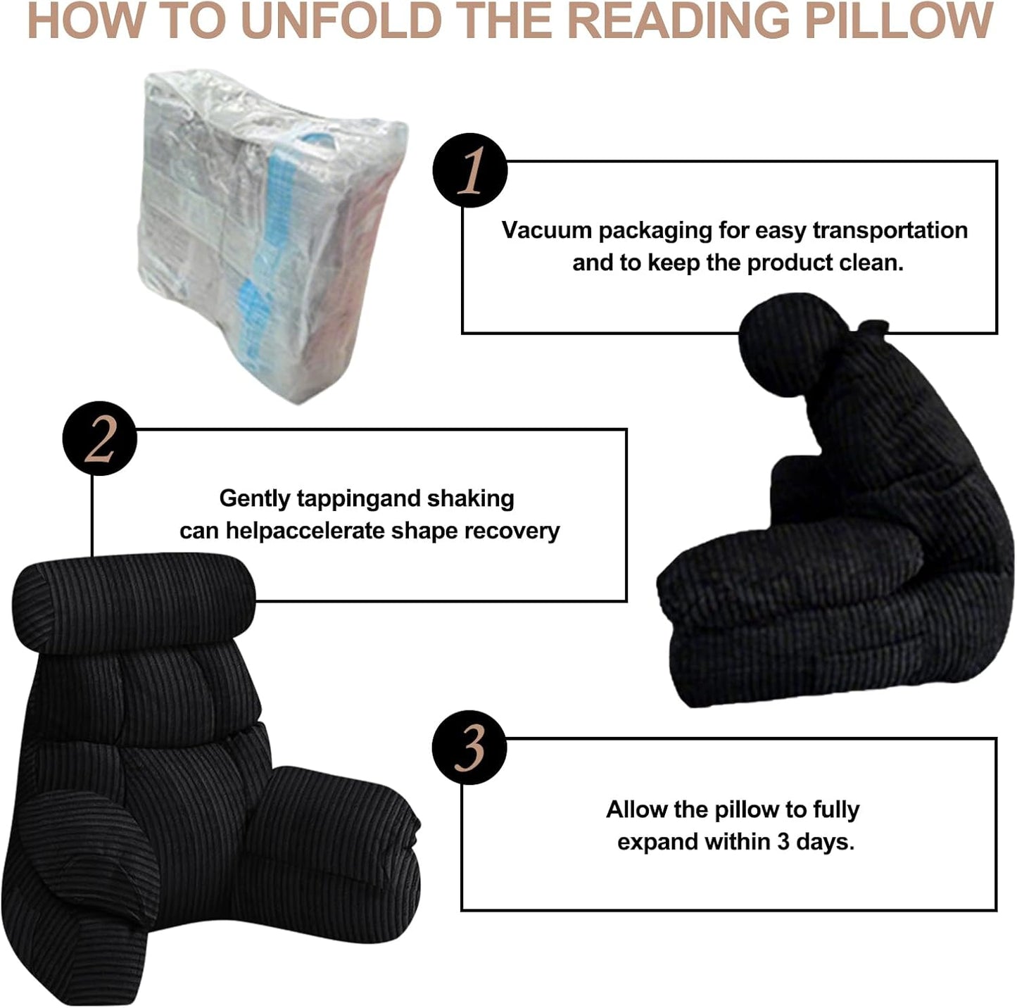 FXXUDVNIIN Back Pillow for Bed Sitting up – with 9.4" Armrests Bed Pillow for Sitting up,Inch Arms for Support, Ideal for Reading, Watching TV, Gaming, and Relaxing