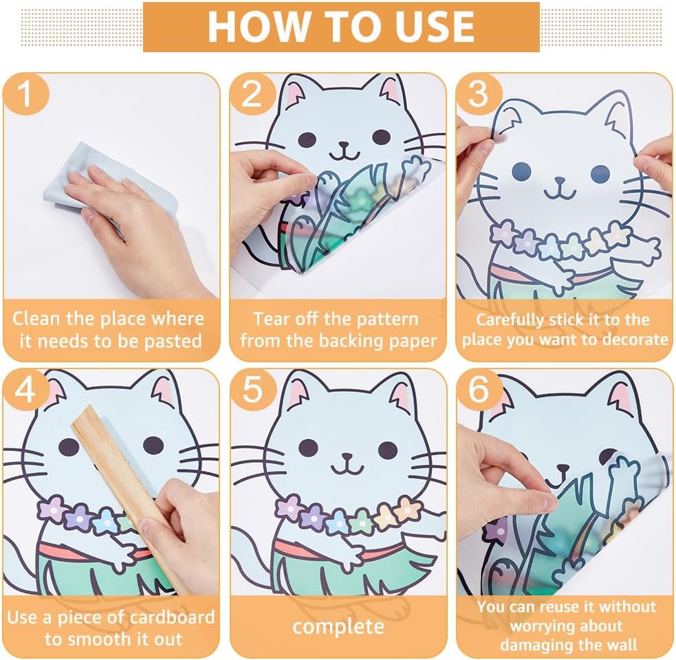 SUPERDANT Cats Reading Wall Sticker Book Plants Wall Decal Peel and Stick Classroom Vinyl Art Decals Cat Kitty Nursery Decor for Kid's Room Bedroom Livingroom Study Room Decoration Back to School