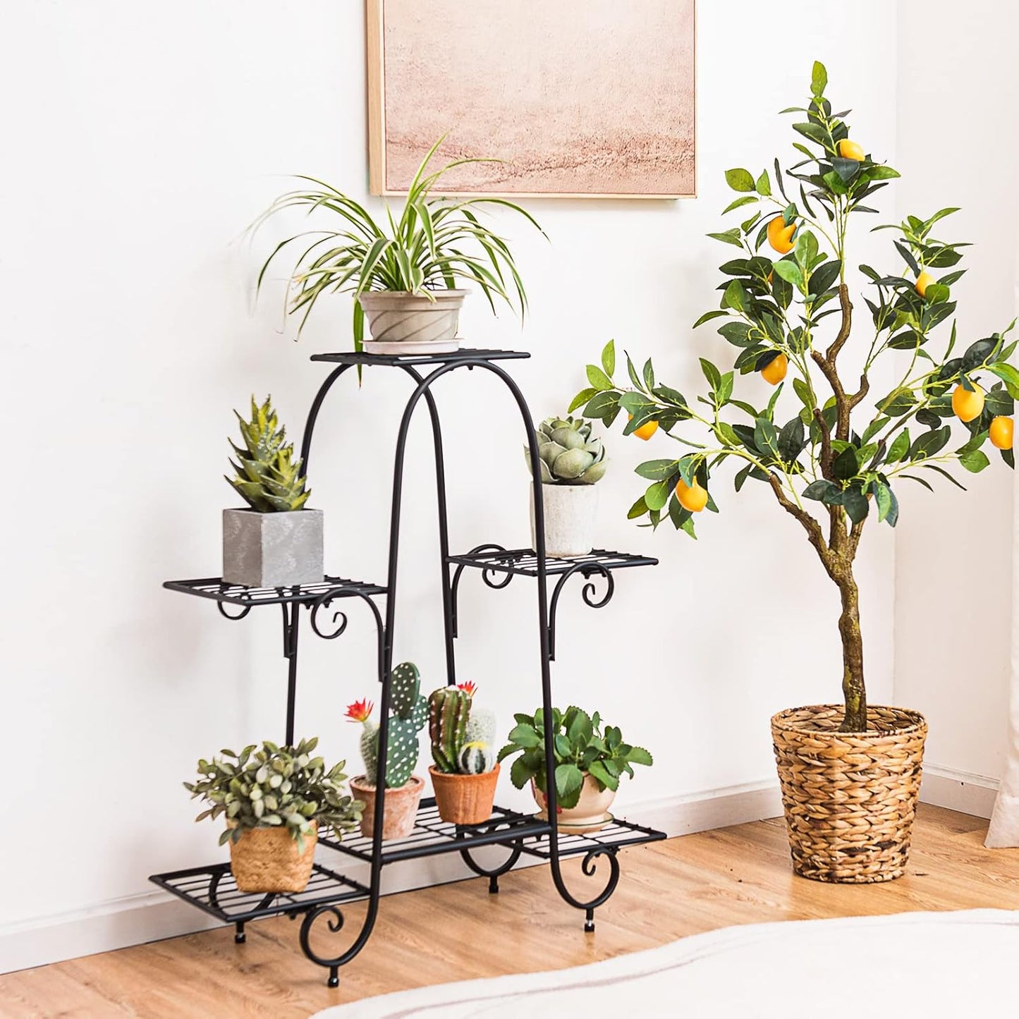 Giantex 6 Tiers Metal Plant Stand Flower Pots Holder, Plant Display Rack for Patio Garden Balcony Home, Indoor Outdoor Storage Shelf Decorative Planter Vertical Flowerpot Holder