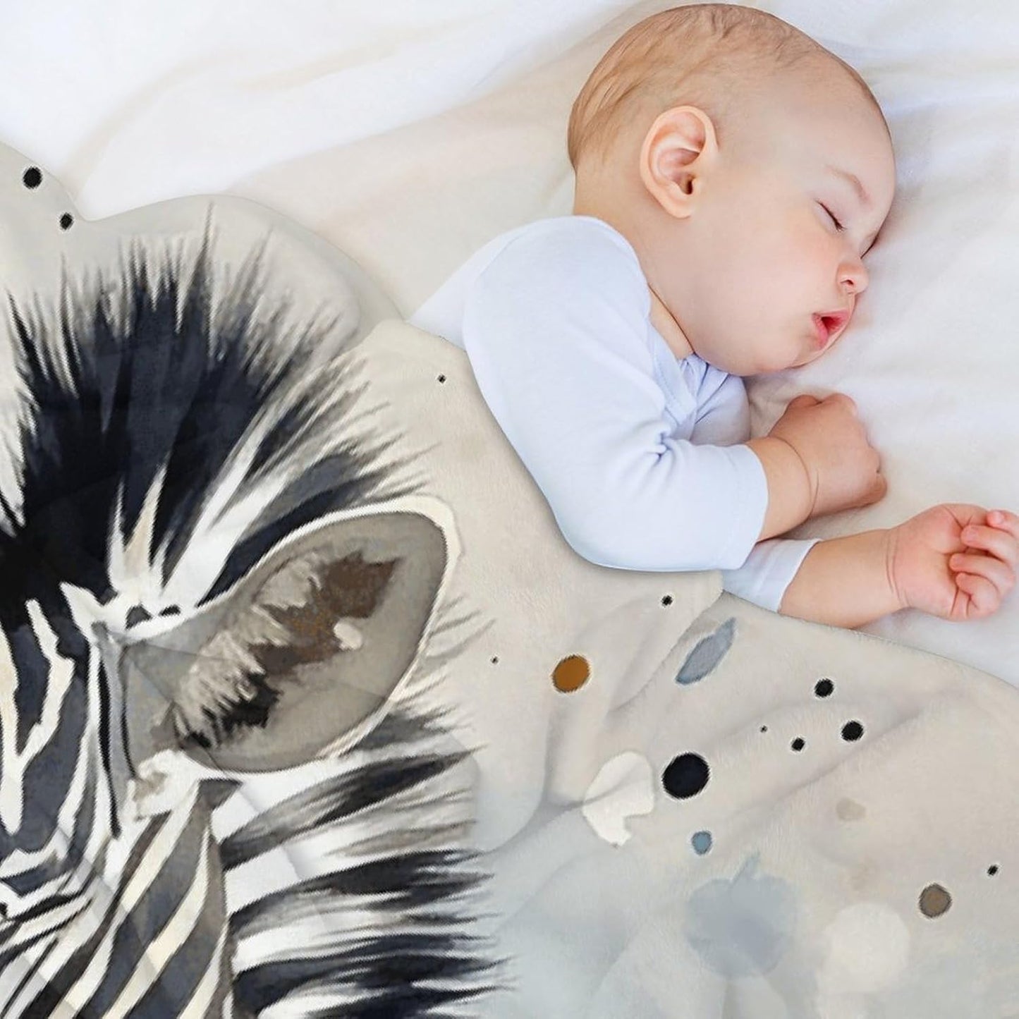 Cute Zebra Watercolor Blanket Super Soft Lightweight Throw Blanket Cute Cozy Warm Bed Blanket Decorative Fuzzy Blanket All-Season Home Decor Gift for Sofa Couch Living Room 60"*80"(150 * 200cm)