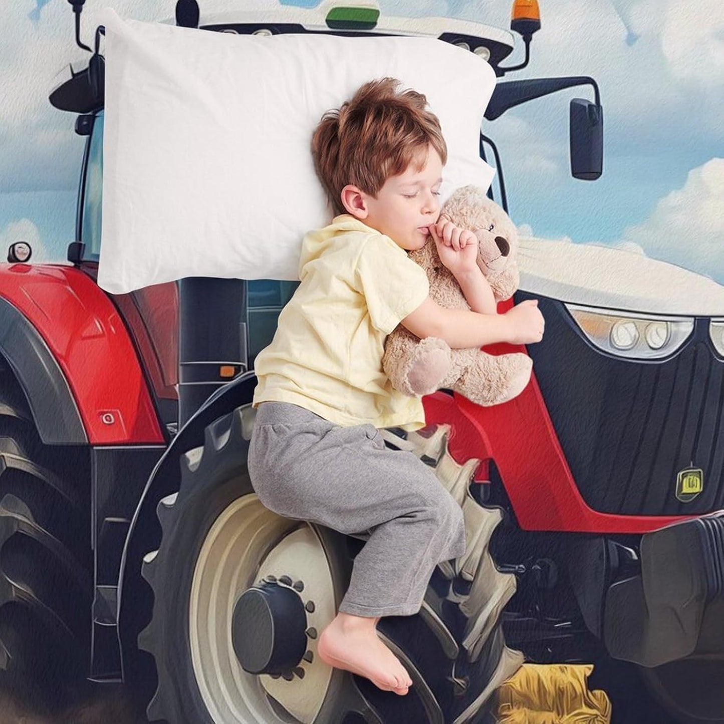 Tractor Printed Throw Blanket for Couch Bed Plush Cozy Fuzzy Flannel Blanket for All Season 40"x50"