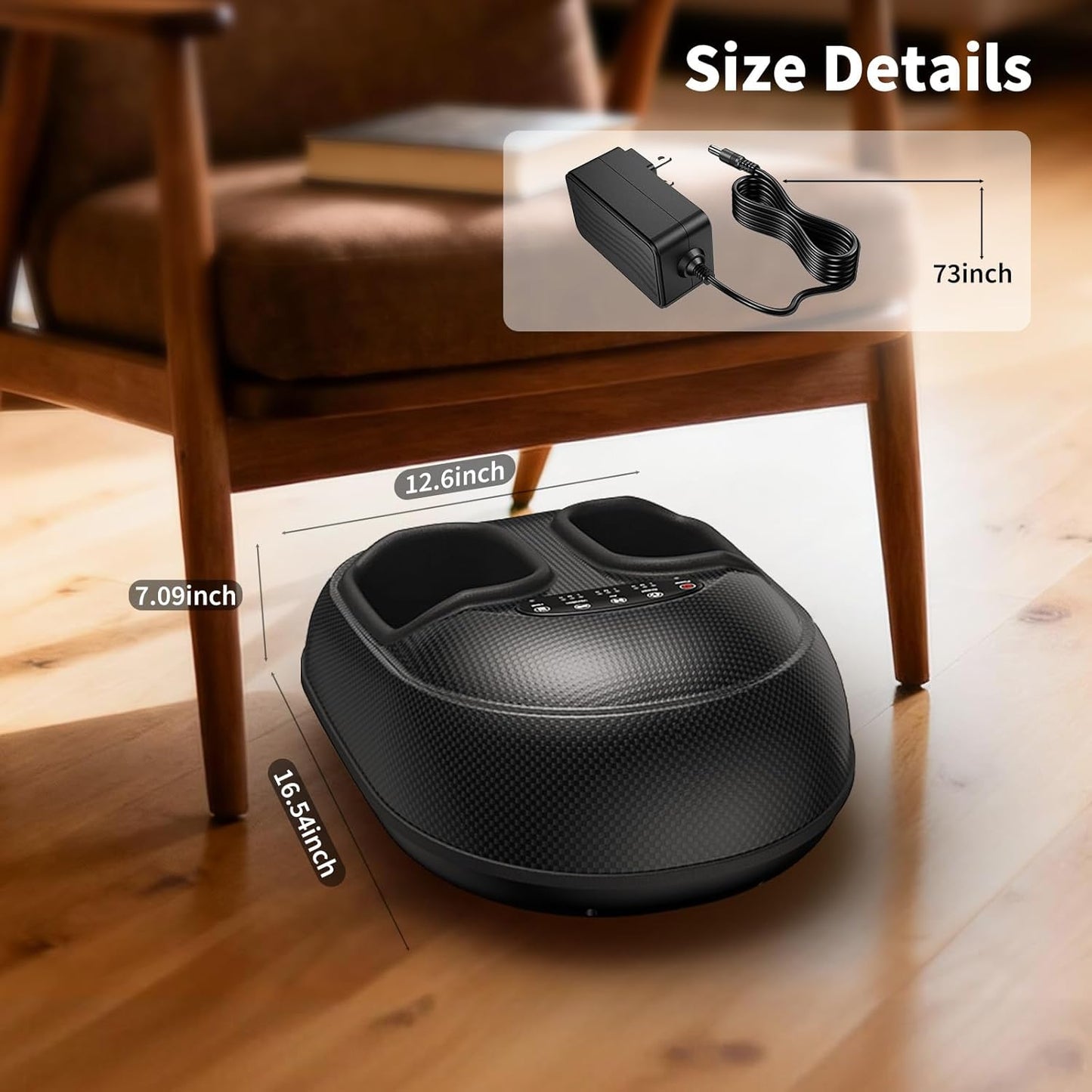 Shiatsu Foot Massager Machine with Heat : Deep Kneading Foot Massage with Vibration & Compression for Plantar Fasciitis & Neuropathy Pain Relief, Deep Tissue Foot Massager