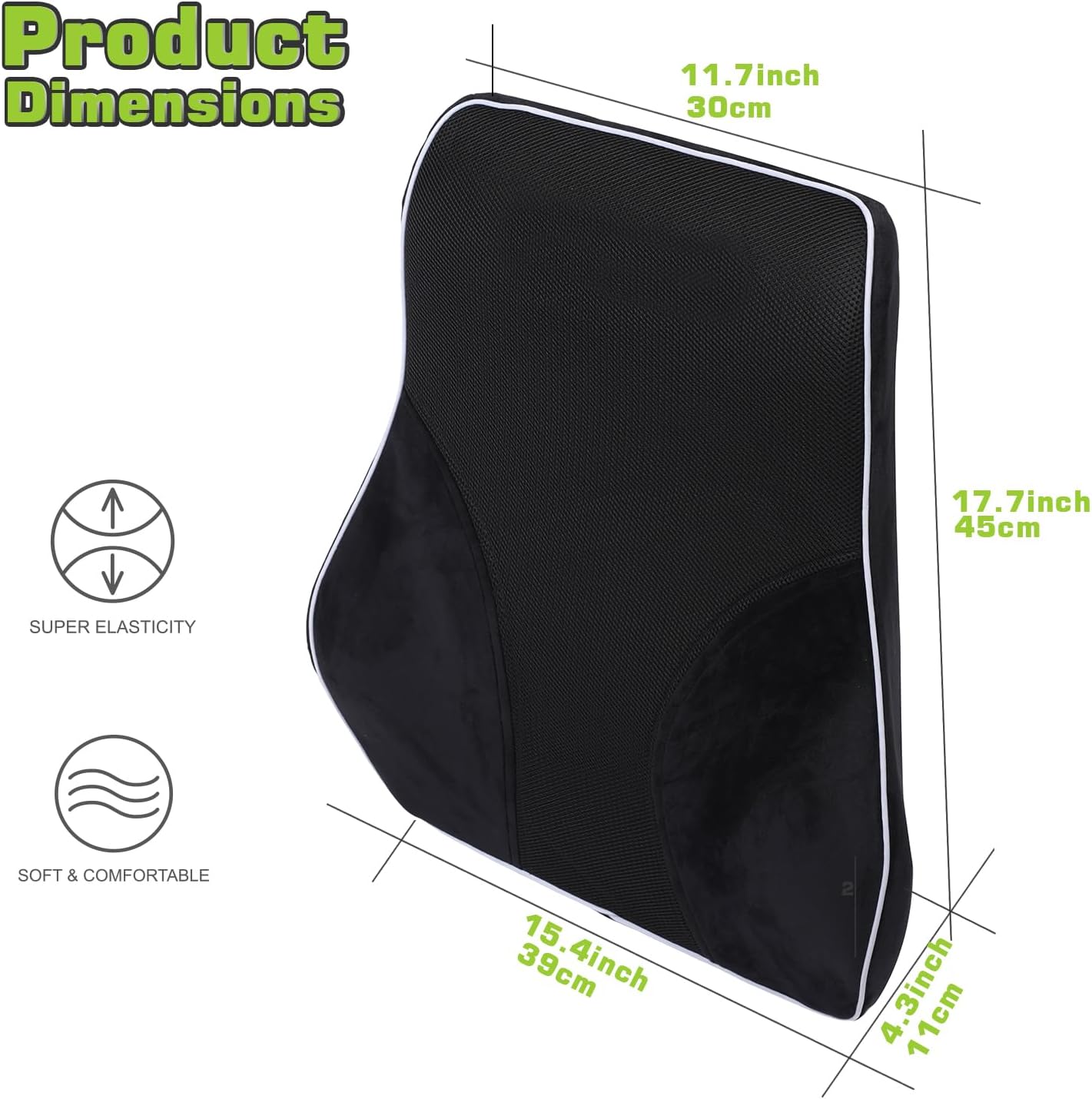 Lumbar Support Pillow for Office Chair Car Back Support Cushion,Memory Foam Lumbar Pillow for Lower-Back Pain Relief,Breathable Mesh Back Rest Pad for Long Sitting Office Worker, Car Driver
