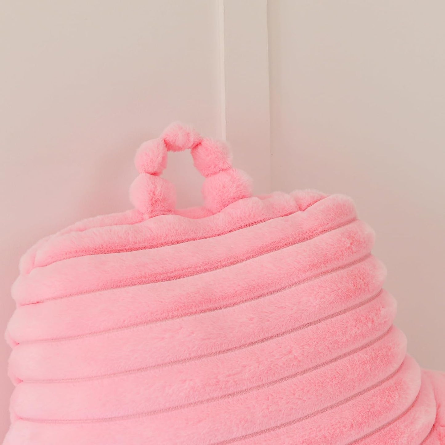 Yaoshuho Large Reading Pillow for Adults, Back Support Pillow for Sitting Up in Bed with Arms, Couch for Lounging Bedrest, Pink