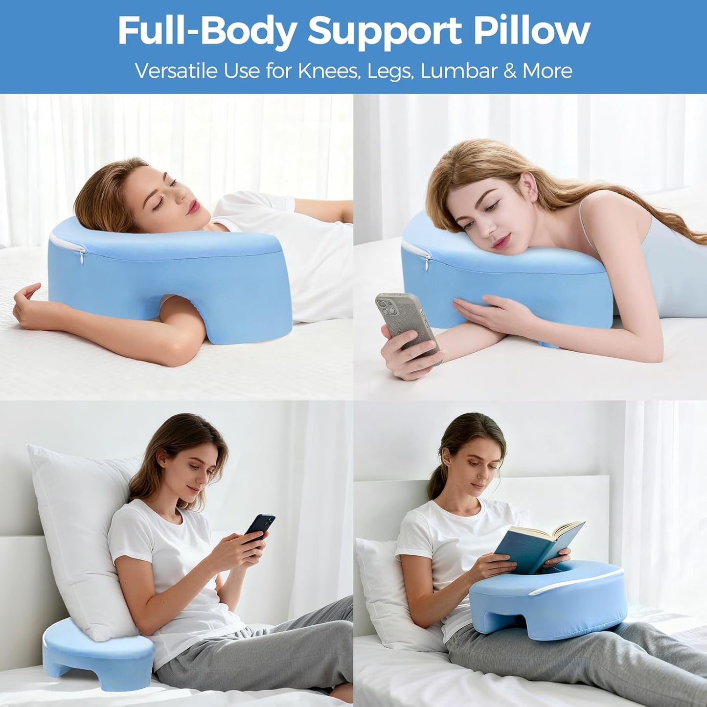 Side Sleeper Memory Foam Pillow for Neck, Shoulder Pain Relief, Ergonomic Cervical Support Cushion