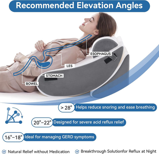 Wedge Pillow Set for After Surgery, 5 PCS Bed Wedge Pillow for Sleeping, Memory Foam Orthopedic Back Pillow for Pain Relief and Acid Reflux, Adjustable Post Surgery Pillow Grey