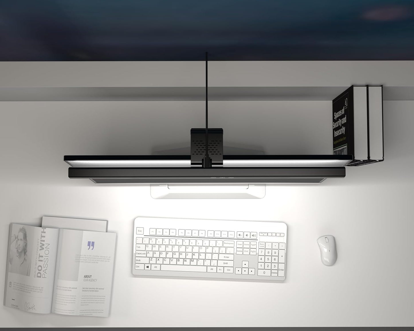 BY-J Monitor Light Bar, Fit for Flat Monitor, Eye-Care USB Reading LED Task Lamp with Touch Control, No Screen Glare Dimmable Desk Lamp Computer Monitor Light Bar for Screen Home Office