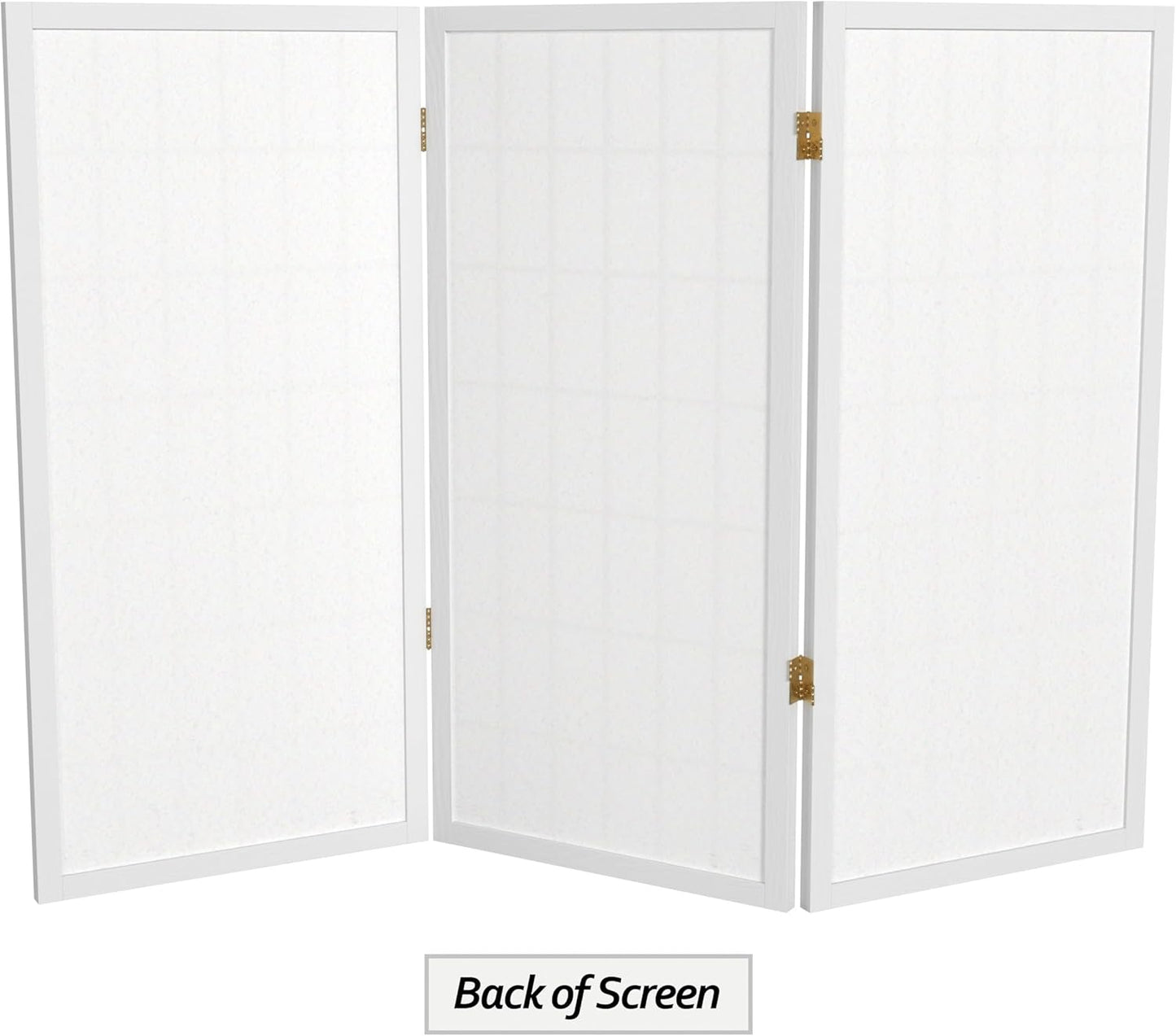 3 ft. Short Window Pane Shoji Screen - White - 3 Panels