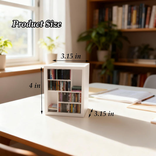 Bookmark Holder Mini Bookshelf for Book Lovers, Decorative Bookmark Display with 100 Mini Books, Small Anxiety Bookshelf, Bookish Gifts and Bookish Items for Reading Nooks (White)