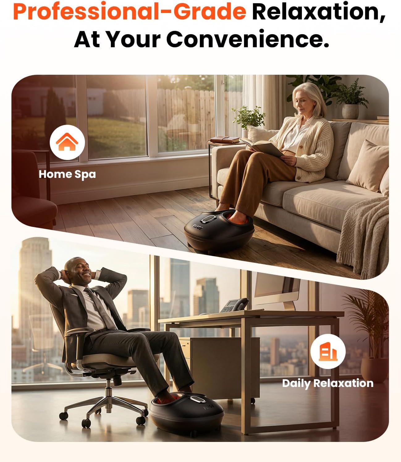 Shiatsu Foot Massager with Heat, FSA-HSA Eligible, Deep Kneading & Compression Feet Massager for Plantar Fasciitis, Neuropathy Pain Relief, Targets Heel, Arch & Toes - Fits Up to Men Size 13