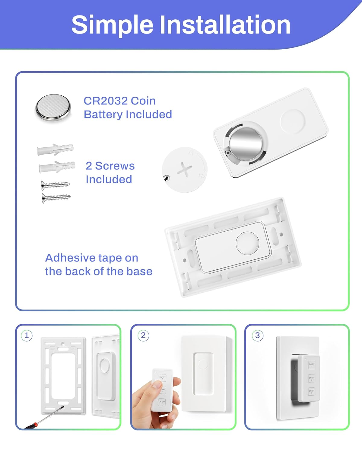 BN-LINK Wireless Remote Control Outlet Switch – 3-Outlet Kit with Magnetic Remote & Wall-Mount Holder, Remote Plugs for Lights & Appliances, Outlet Remote Control Wireless, Up to 100 ft Range