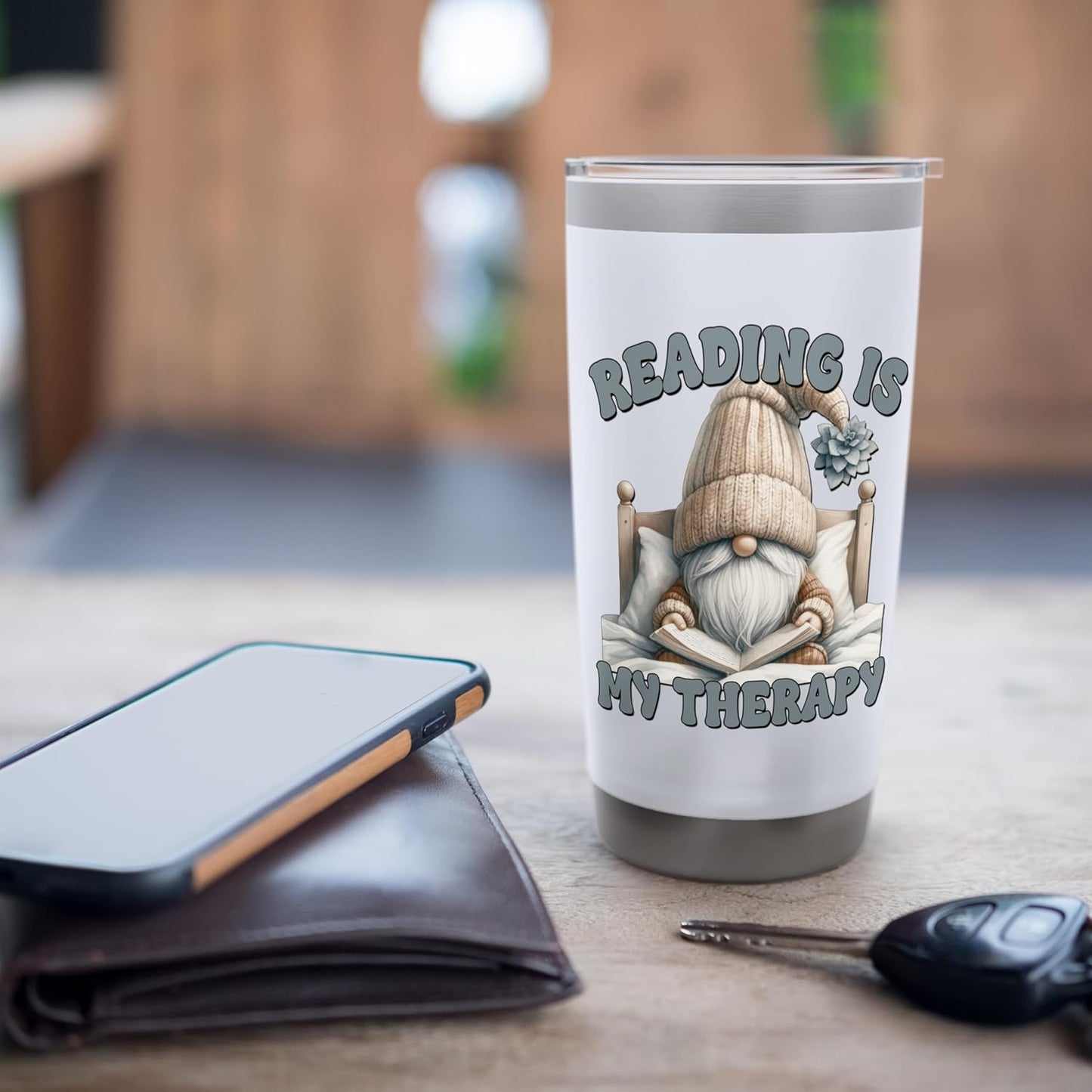 Book Reader Accessories For Teacher Reading Is My Therapy Stainless Steel Insulated Tumbler