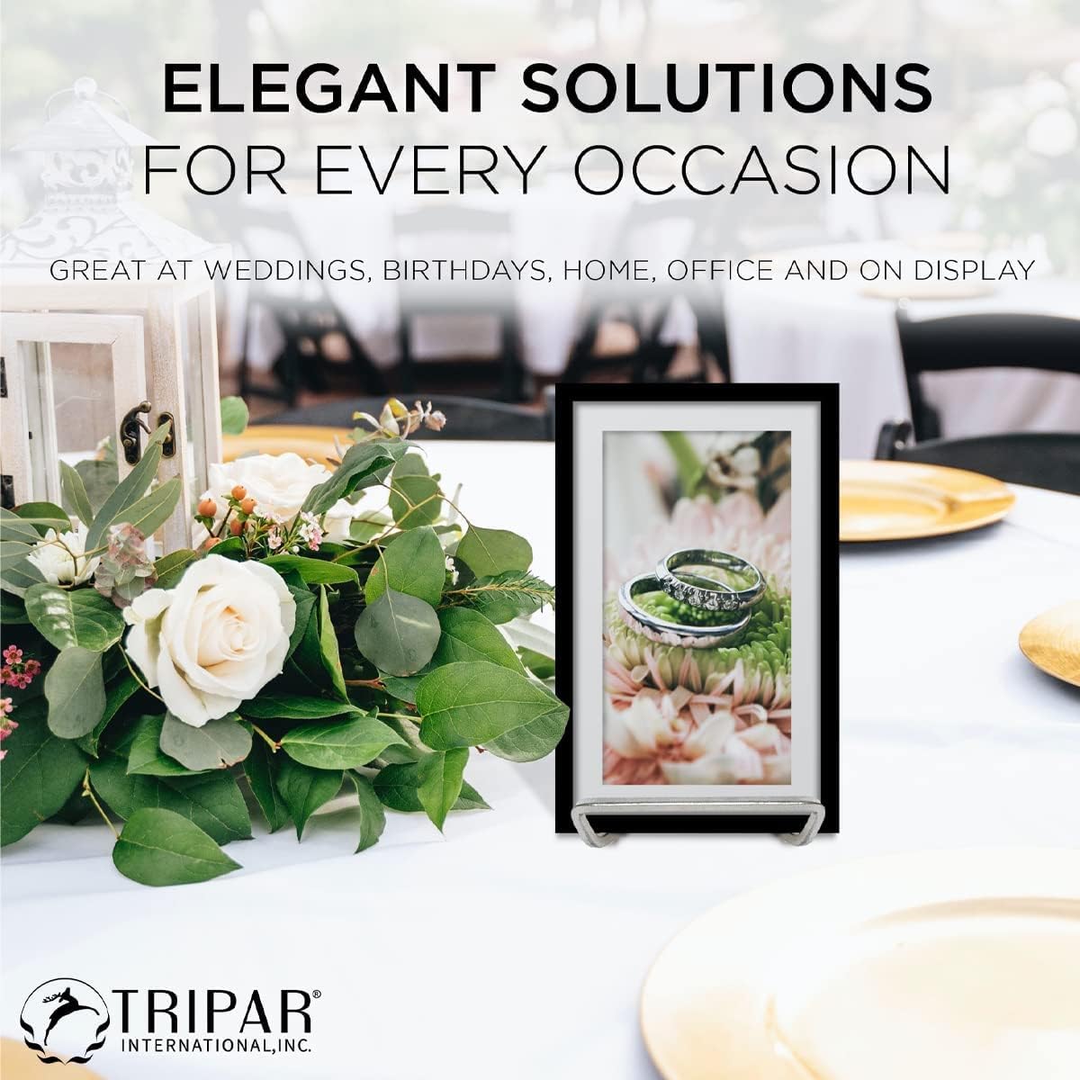 TRIPAR 2-Pack 4-Inch Metal Silver Painted Square Book Holder/Stand, Wire Mini Easel, Small Photo Stands for Table, Display for Picture Frames, Plaques & Plates