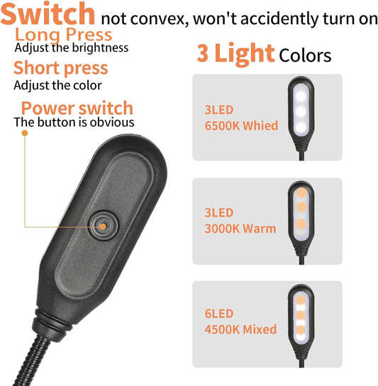 USB-C Rechargeable Book Light for Reading in Bed 3 Pack, LED Book Lights with 3 Color Temperature Reading Light, Easily Clip on to a Small Mini Lightweight Book Lights for Read Book Lovers