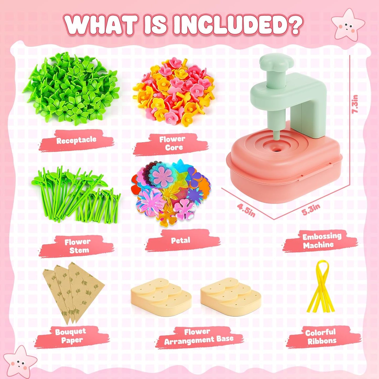 beefunni Flower Bouquet Craft Kit, Easter Basket Stuffers Gifts for Kids, DIY Craft Toys for Kids Ages 4-8, Educational Flower Make Toy for Toddler, Birthday Gift for 4 5 6 7 8+ Year Old Girls and Boy