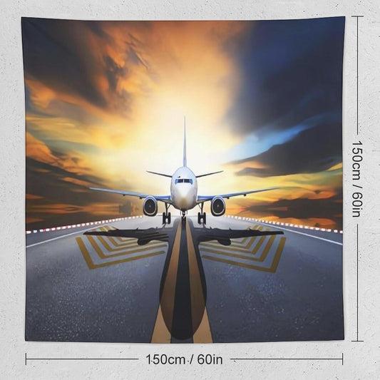 FodPand Backpack Airplane Tapestry Anti-fading Wall Tapestry with Installation Kit Backdrop Banner Multipurpose Aesthetic Tapestries Boho Wall Art Hanging Decorative Blanket 60"x60"