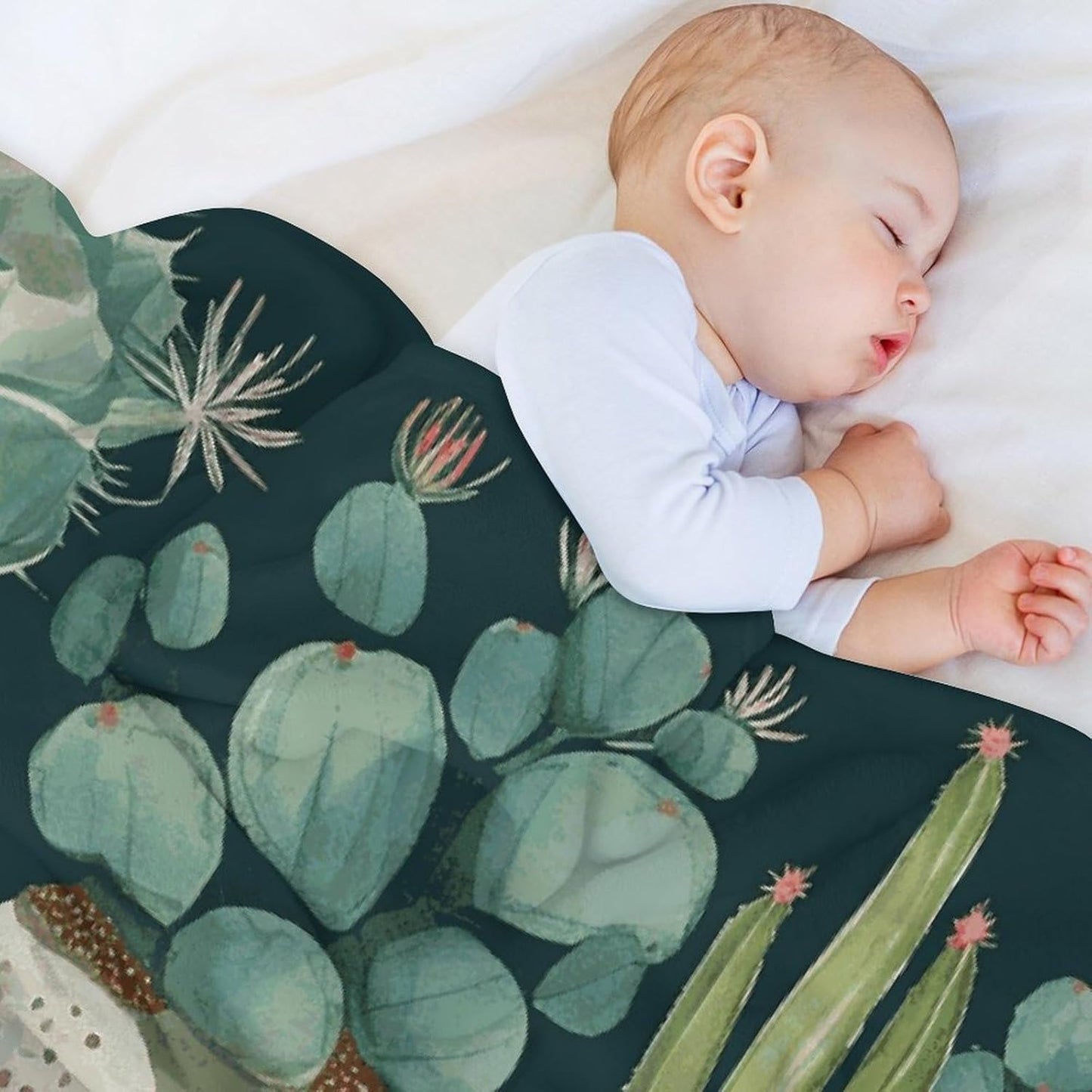 Succulent Plants and Cactus Blanket Super Soft Lightweight Throw Blanket Cute Cozy Warm Bed Blanket Decorative Fuzzy Blanket All-Season Home Decor Gift for Sofa Couch Living Room 60"*80"(150 * 200cm)