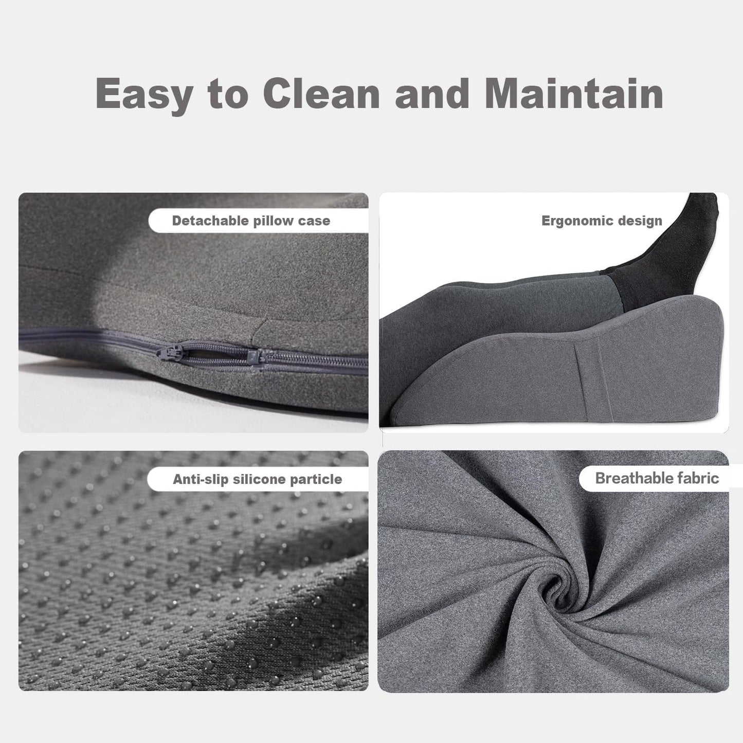 Leg Elevation Pillow with Soft Memory Foam, Wedge Pillow for Reading, Rest, Surgery, Relieves Back, Swelling, Hip, Knee Pain and Improves Blood Circulation