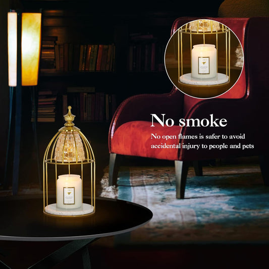Candle Warmer Lamp for Top-Down Candle Melting, Vintage Aromatherapy Wax Melting lamp,Night Lamp (Gold)