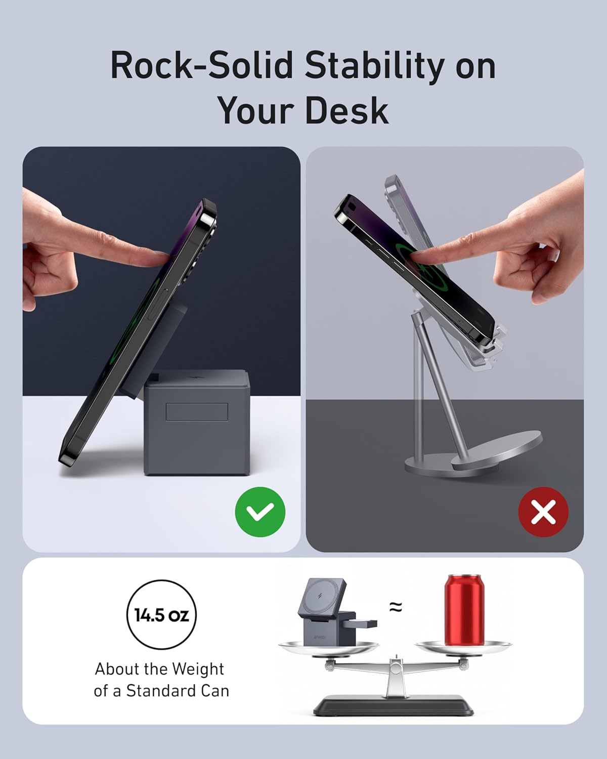 Anker MagSafe Charger Stand, iPhone 17 Wireless Charger, 3-in-1 Cube with MagSafe, 15W Foldable Fast Charging Stand, for iPhone 17/16/15, Apple Watch 1-8/Ultra, AirPods (30W USB-C Charger Included)