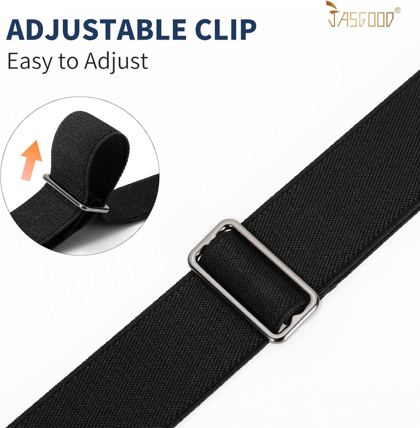 JASGOOD Women No Show Stretch Belt Elastic Web Strap Belt with Flat Buckle for Jeans Pants Dresses