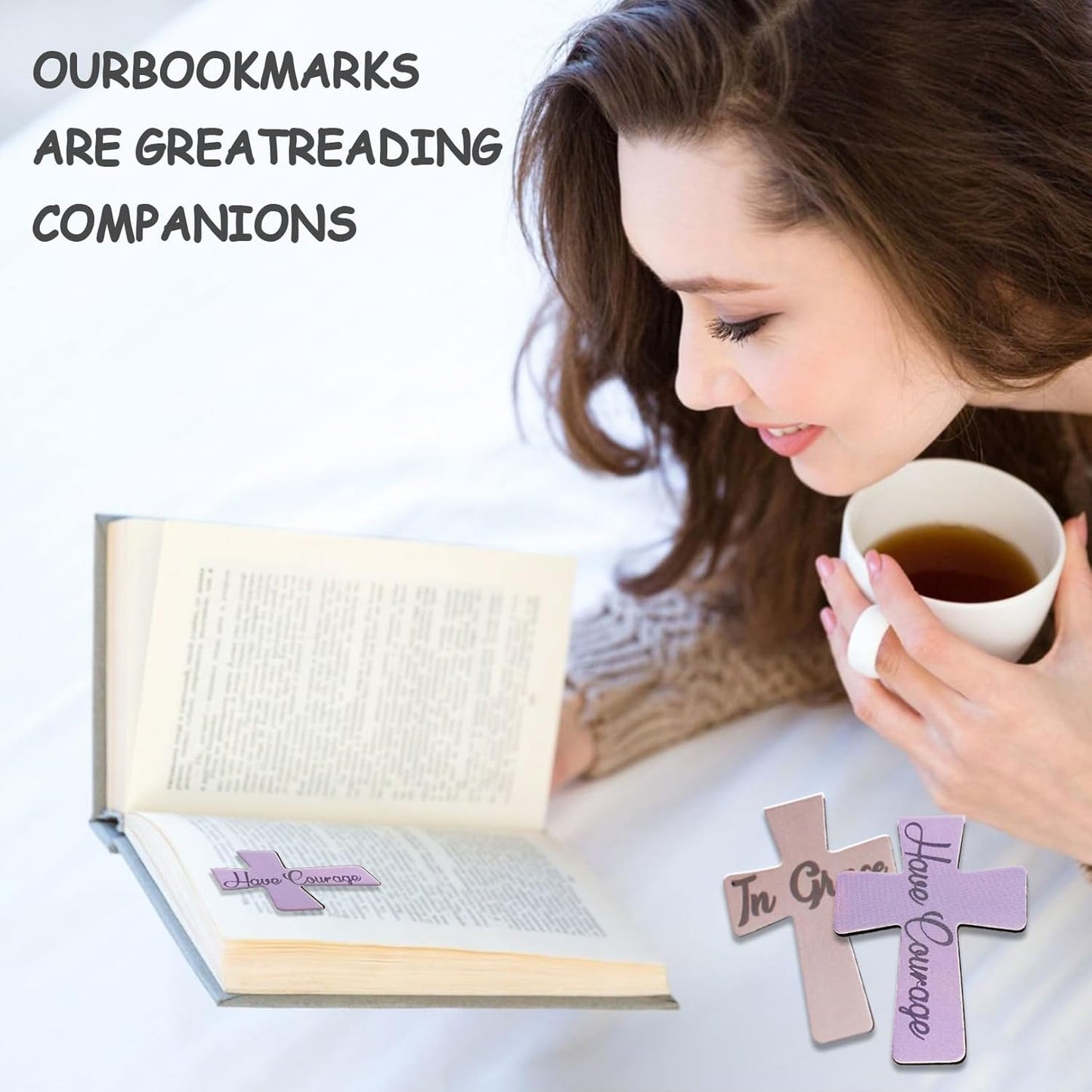 48 Pieces Magnetic Christian Religious Cross Bookmark Bible Verses Book Marks Magnet Inspirational Scripture Book Markers Page Clips Gifts for Women Student School Reading Party Favor,12 Styles