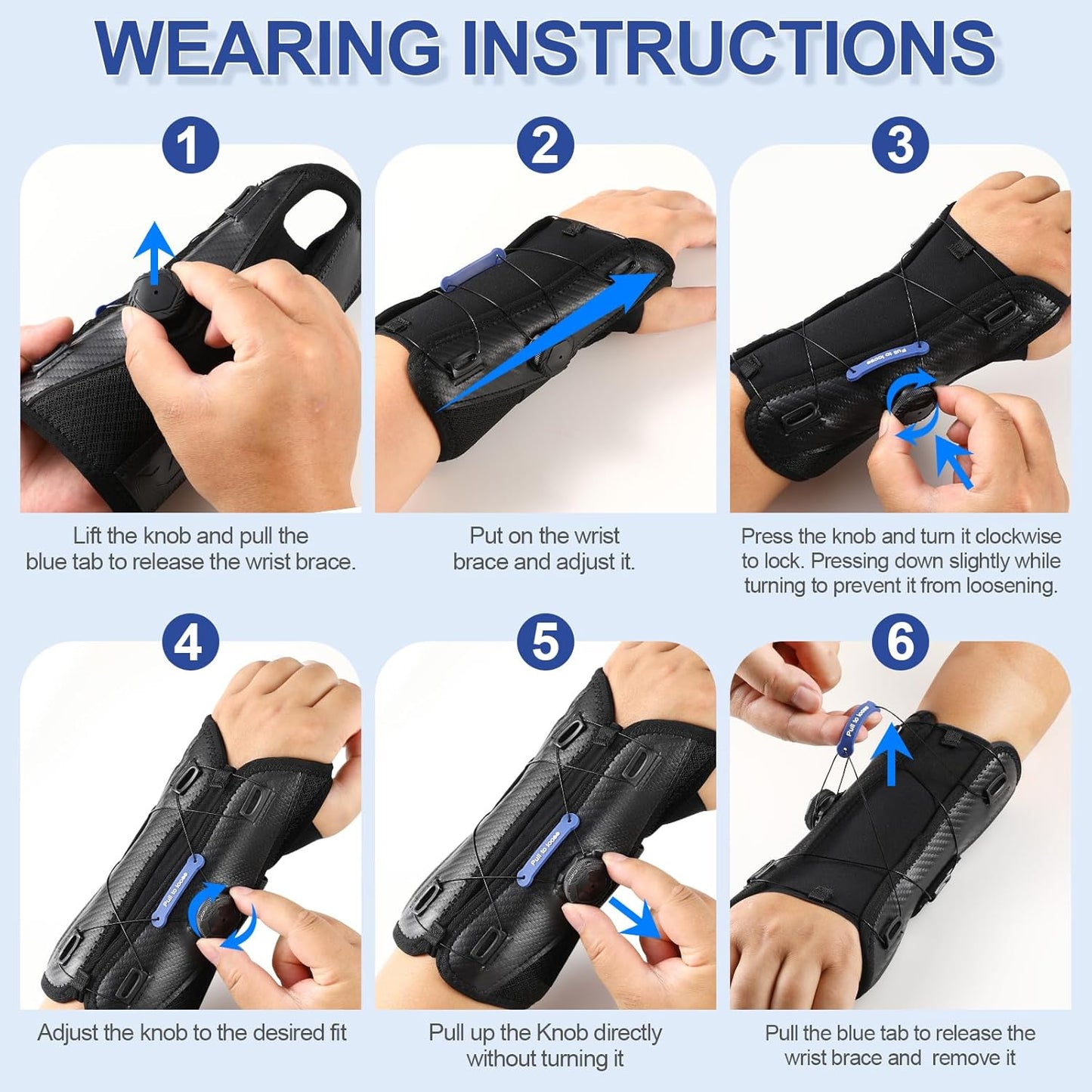 NEENCA Carpal Tunnel Wrist Brace for Night Support,Knob Adjustable Hand Brace for Tendonitis,Arthritis Pain,Sprain,Wrist Splint Support with Sleeves for Women&Men. (Right Hand, Large) (Black, Large, RightHand)