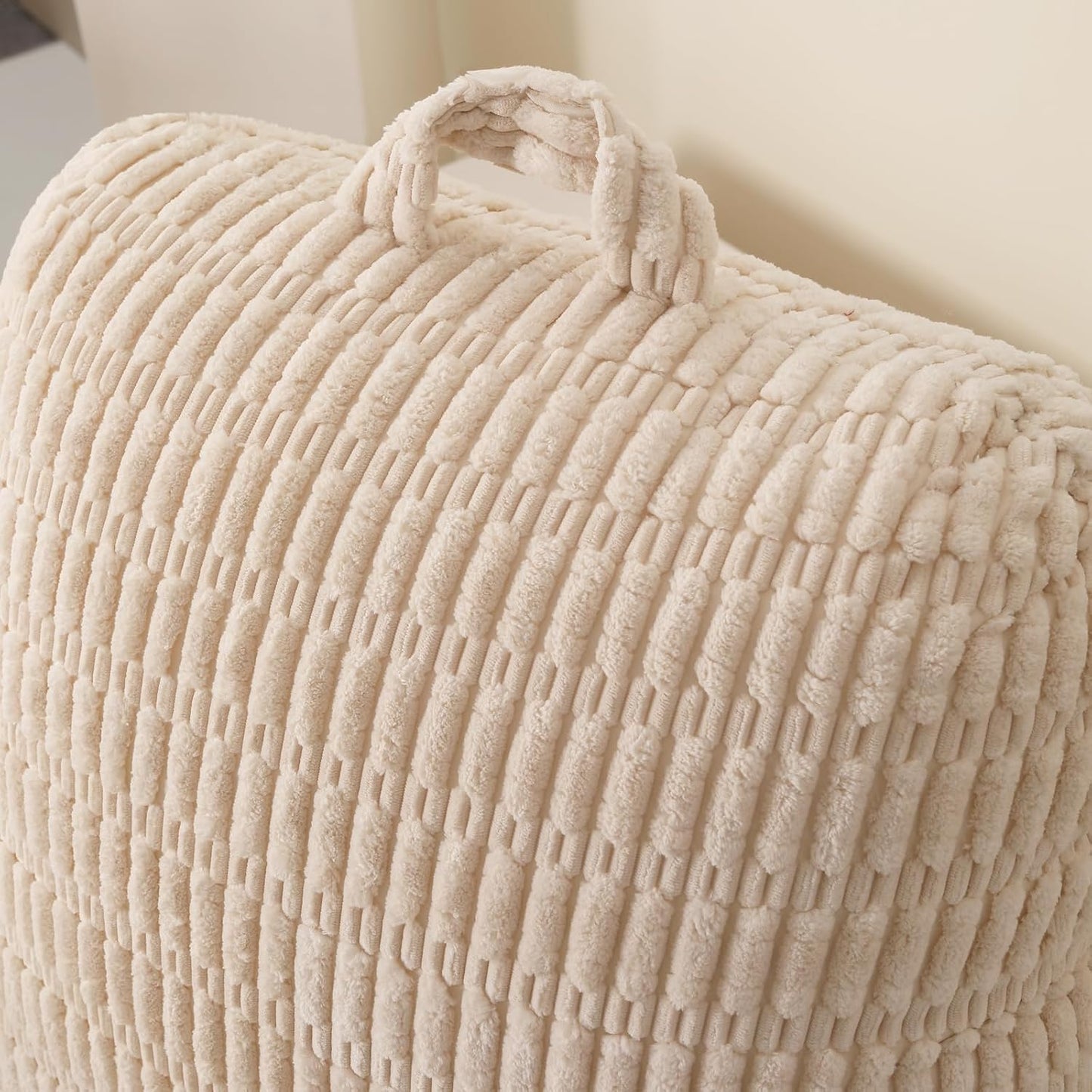 Reading Pillow for Sitting in Bed,Large Backrest Reading Pillow with Arm Rest,Back-Rest Support Cushion for Sit Up on Couch,Sofa,Floor,Dorm Essentials(Cream Corduroy,Large(19"))
