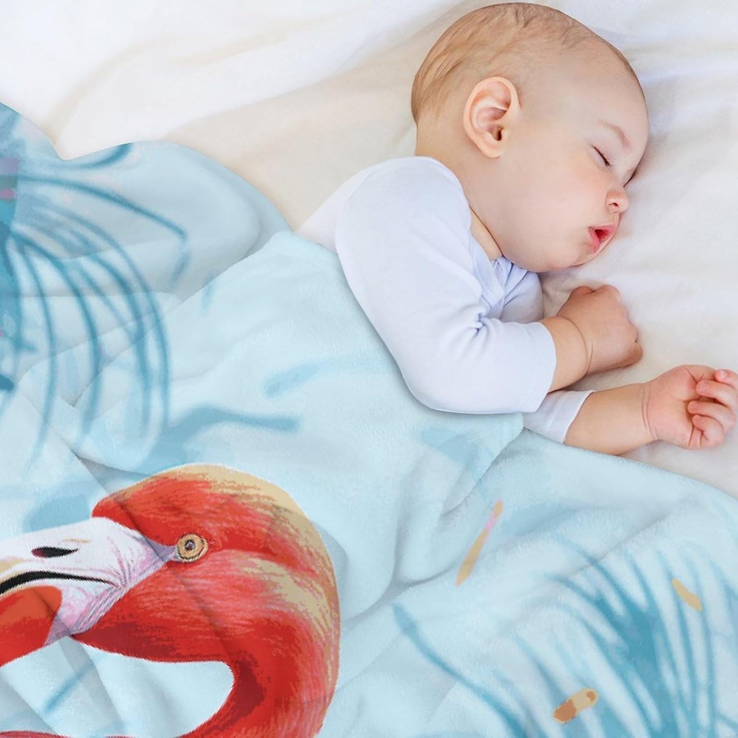 Painted Flamingo Blanket Super Soft Lightweight Throw Blanket Cute Cozy Warm Bed Blanket Decorative Fuzzy Blanket All-Season Home Decor Gift for Sofa Couch Living Room 30"*40"(76 * 100cm)