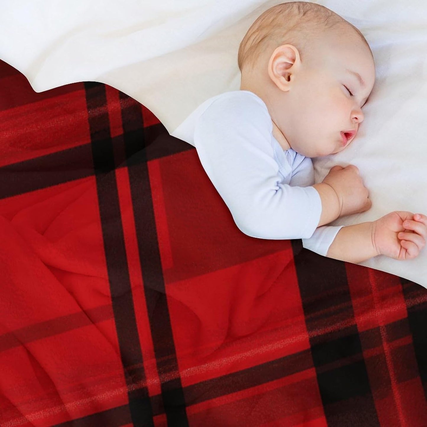 Red and Black Plaid Blanket Super Soft Lightweight Throw Blanket Cute Cozy Warm Bed Blanket Decorative Fuzzy Blanket All-Season Home Decor Gift for Sofa Couch Living Room 40"*50" (100 * 130cm)