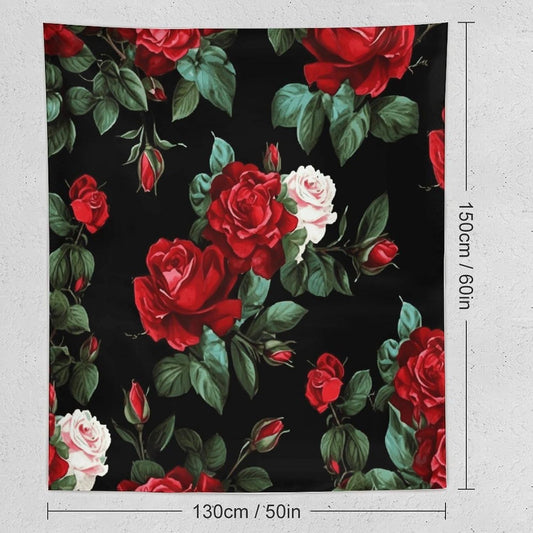 FodPand Beautiful Rose Gift Tapestry Anti-fading Wall Tapestry with Installation Kit Backdrop Banner Multipurpose Aesthetic Tapestries Boho Wall Art Hanging Decorative Blanket 50"x60"