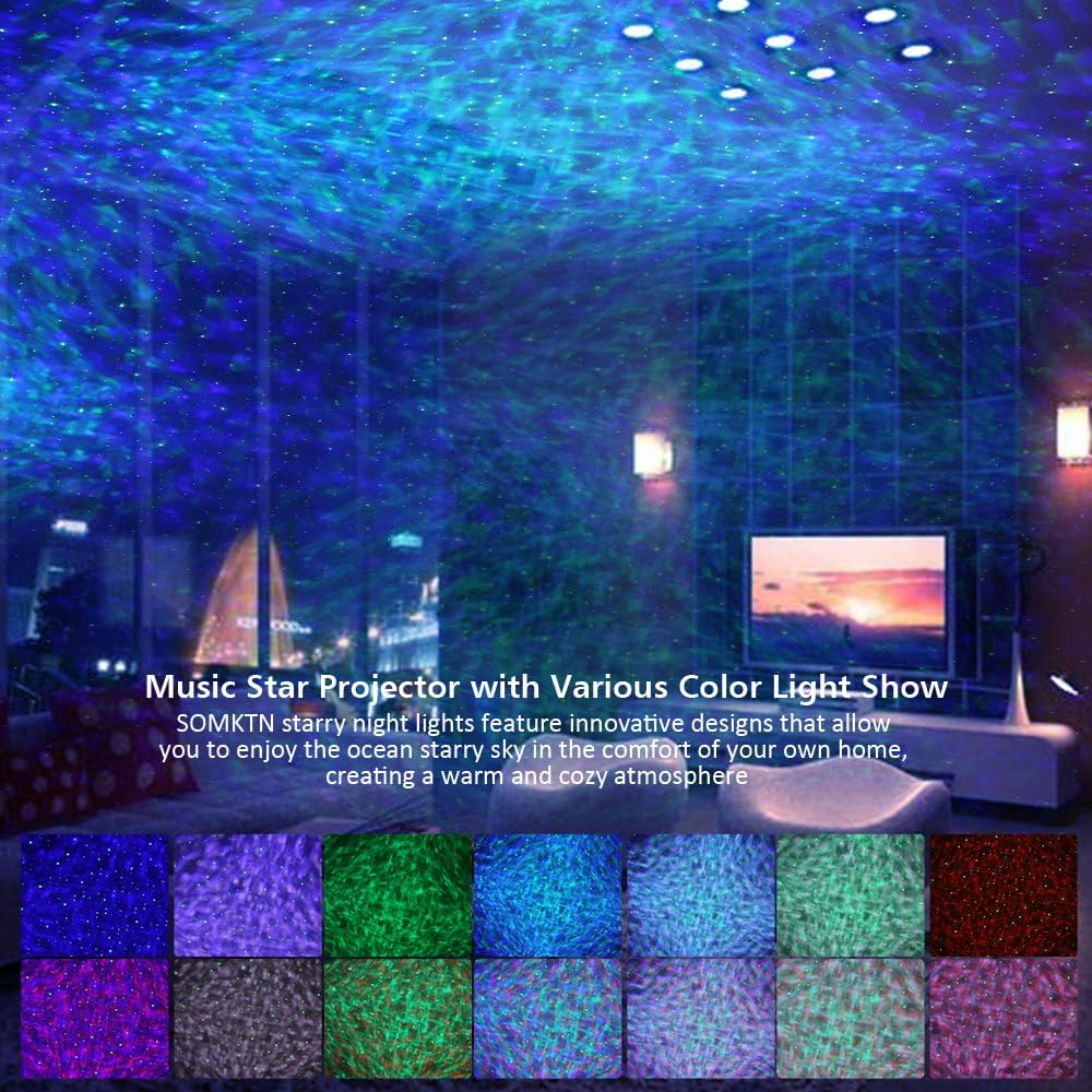 Space Dog Astronaut Star Projector - 21 Color Modes, Bluetooth Speaker, White Noise, Ocean Wave Bedroom Night Light Projector for Kids Teen Boys Teen Girls
