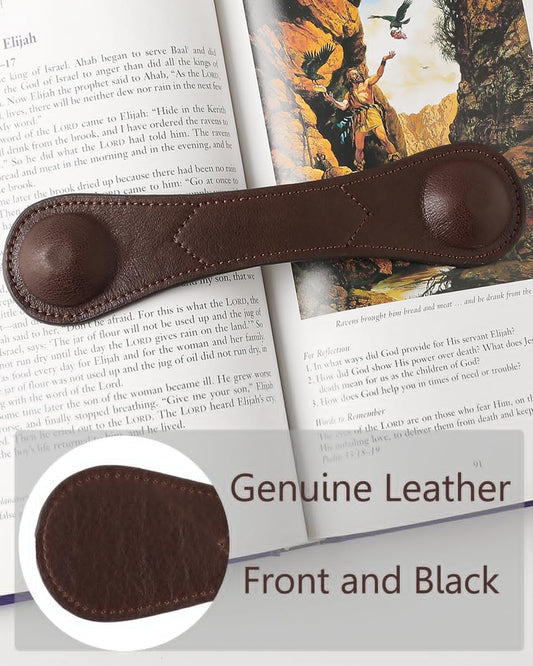Weighted Bookmark - Leather Book Page Weight Book Weights Holder for Hands-Free Reading Paper Weights for Cookbooks Crafts Music Books Appreciation Bookmark (01Coffee)
