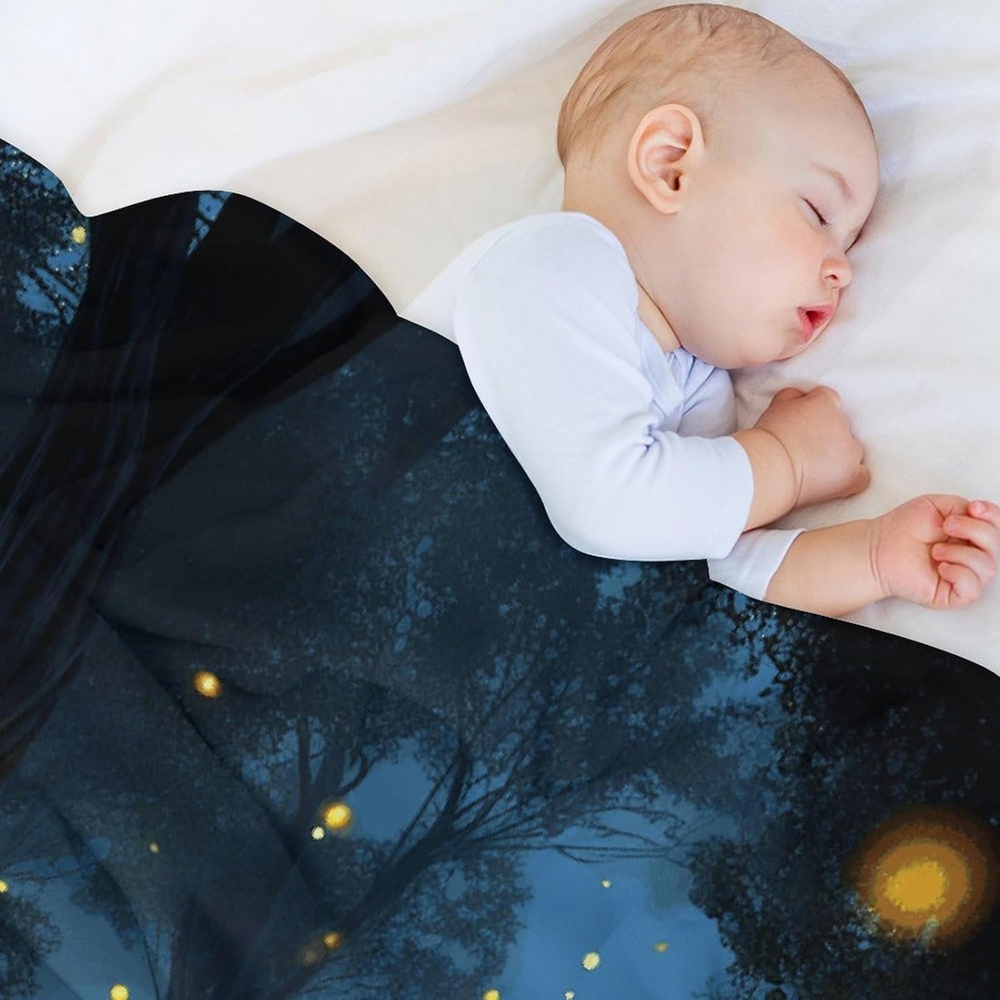 Fireflies Throw Blanket for Couch Super Soft Warm Lightweight Throw Blankets Cozy Flannel Bed Blanket Cute Decorative Blankets for All Seasons Home Decor Gift 30"*40"(76 * 100cm)