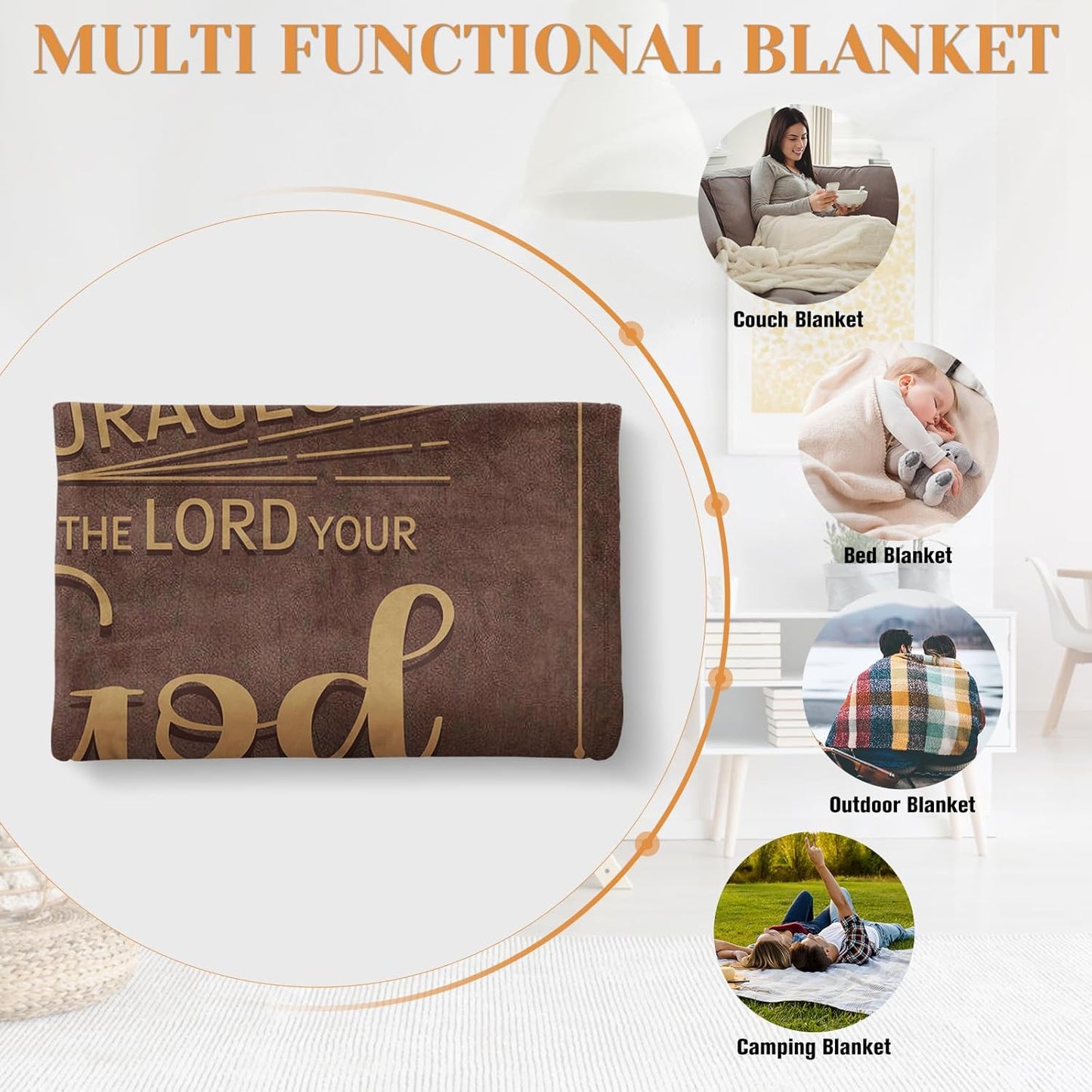 Christian Gifts for Men Christian Gift for Him Throw Blanket, Religious Gift for Men, Inspirational Gifts Blanket Spiritual Gift for Man, 60 * 50in