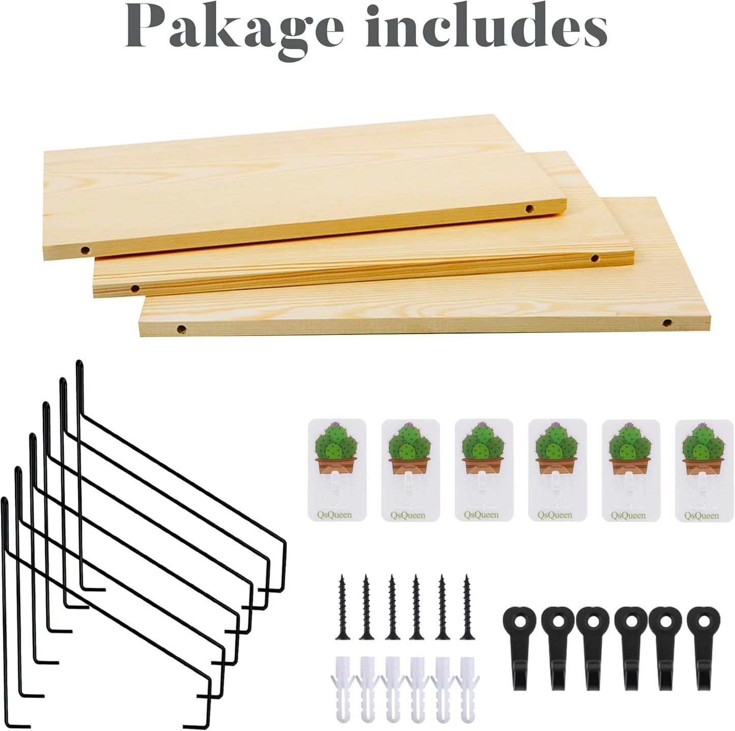 Elevate Your Space with Rustic Wood Floating Shelves Set of 3- Perfect for Bedroom, Living Room, Bathroom, and Kitchen Decor - Easy Installation, No Drilling Needed!