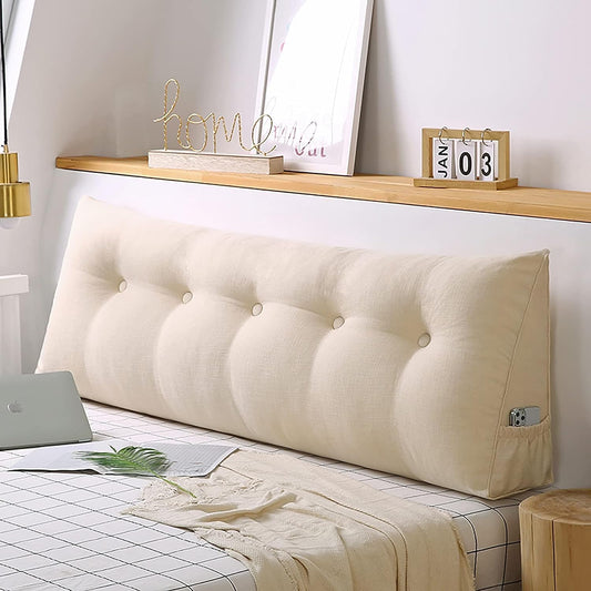 Headboard Pillow,Large Wedge Pillow Decorative Body Throw Pillows Bed Backrest Reading Bolster Lumbar Cushion for Sofa Bed(Size:80x50x20cm,Color:A)