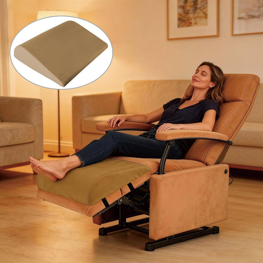 Recliner Foot Rest Cushion, Extra Large Recliner Leg Pillow with 2 Adjustable Straps, for Bed, Chair Sofa Lumbar Support Foam Wedge Pillow (Brown)