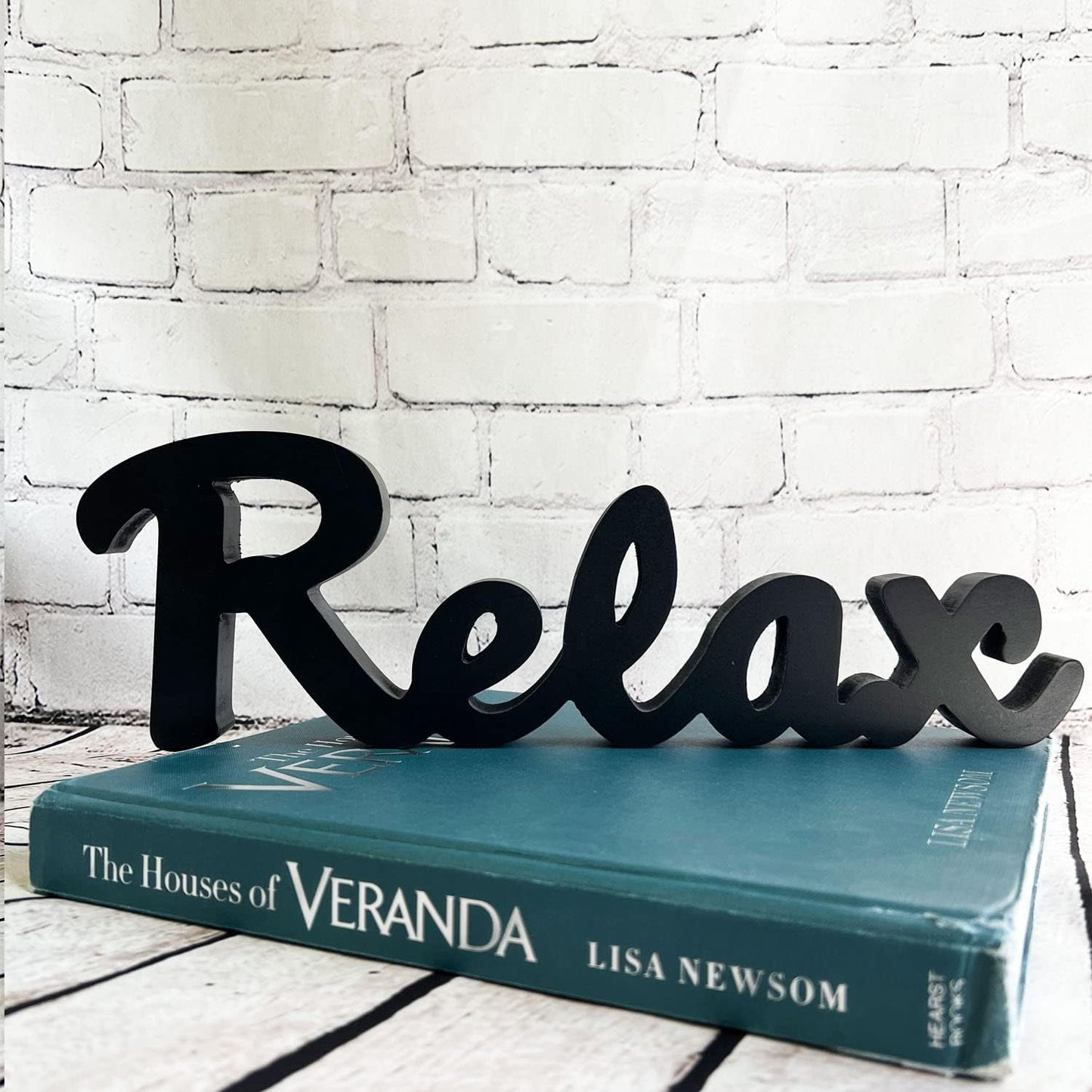 Wood Relax Letter Table Sign Relax Cutout Word Wall Sign Table Fireplace Mantel Standing Centerpiece Decor