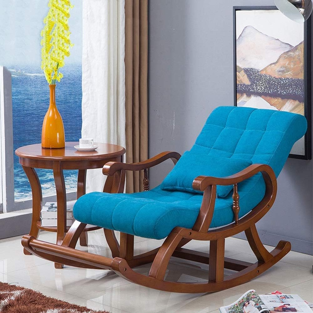 LSLYTQ Rocking Chair Reclining Chair Folding Rocking Chair Home Nap Cool Chair Adult Lunch Break Easy Chair Lounge Chair