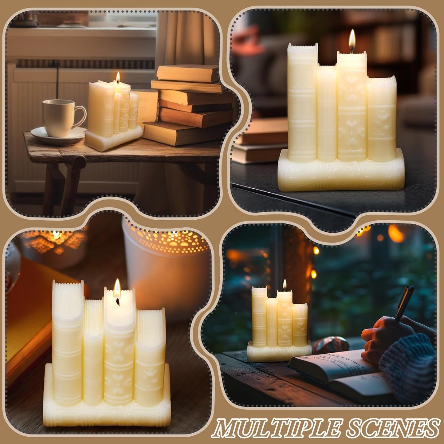 Nuanchu Book Frame Candle Book Lovers Gifts Lavender Soy Reading Candles for Reading Gifts Readers Bookworms Women Librarians Presents Birthday Home Decor(White)