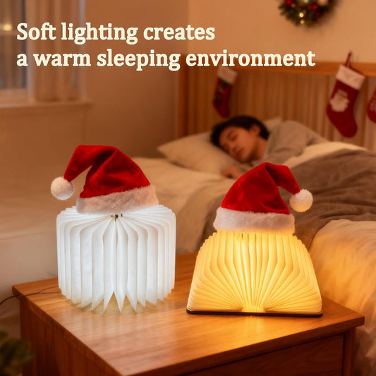 Folding Book Lamp, Wooden Book Light,Book Lovers Gifts,Portable USB Rechargeable Night Light, Home Office Decoration Gift LED Book Light for Home Decor Birthday Gift