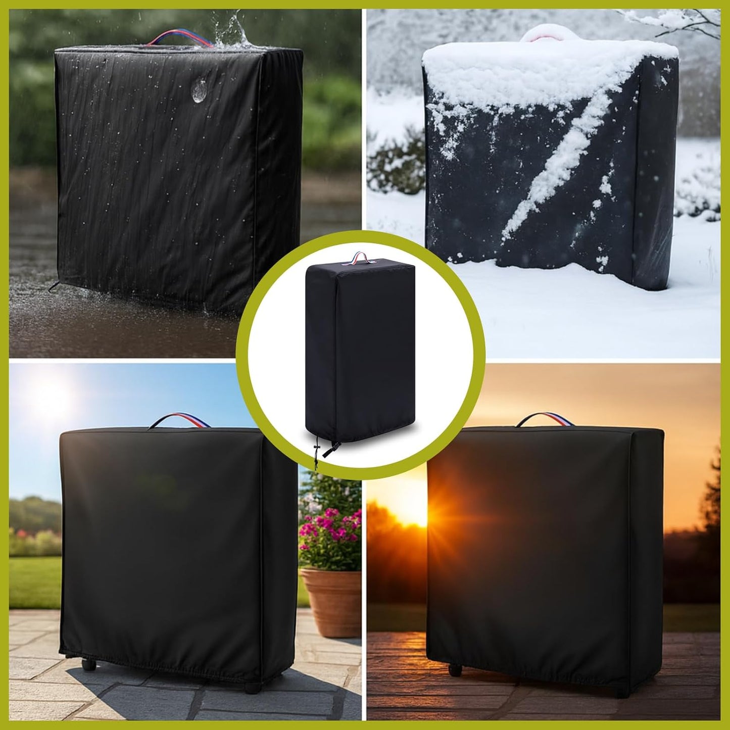 Collapsible Wagon Cover, 20''L x 7" W x 28''H Outdoor Foldable Wagon Cover Waterproof Heavy Duty 420D Oxford Cloth with Adjustable Straps for Folding Garden Cart, Strollers, Utility Carts