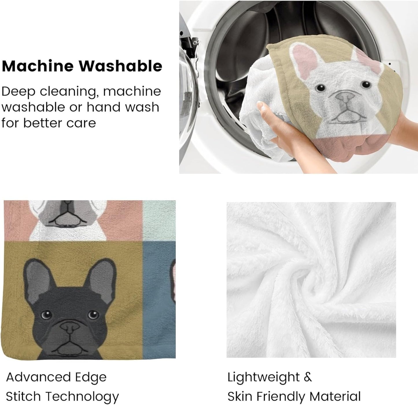 French Bulldog Blanket Gifts Super Soft Bulldog Dog Throw Blanket, Warm Cozy Fluffy Lightweight Blankets and Throws for Couch Sofa Bed 50"X40"