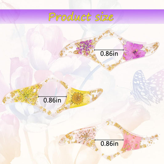 3 Pieces Book Page Holder-Dried Flower Resin Thumb Holder-Handmade Light Weight Opener Bookmarks Reading Accessories for Teachers Lovers