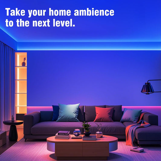 VOLIVO 100ft Led Strip Lights for Bedroom, Color Changing Led Light Strips Kit with Bluetooth App Control and IR Remote, RGB Music Sync Lighting for Room, Home Decor