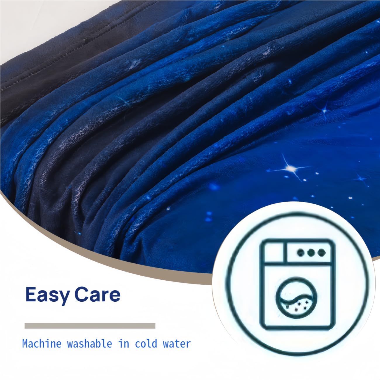 Galaxy Throw Blanket, Outer Space Universe Warm Fleece Blanket for Sofa Couch Bed, 60L x 50W inches, Purple Blue