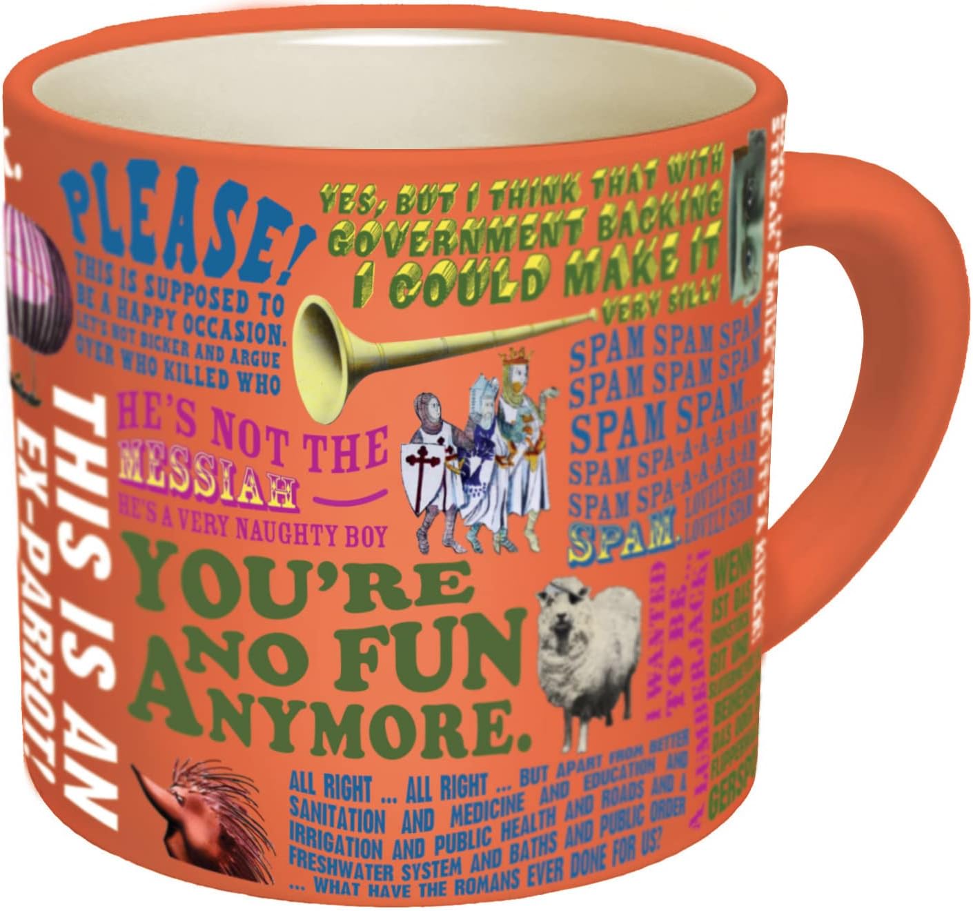 The Unemployed Philosophers Guild Monty Python Quotes Coffee Mug - Famous Lines from Flying Circus, Holy Grail, and More, Comes in Gift Box, 14 oz
